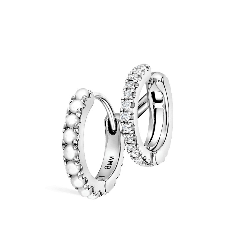8mm diamond hoop earrings on sale