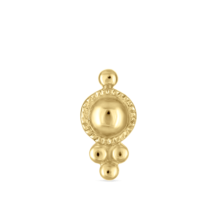 Four Ball Trinity Threaded Stud Earring Yellow Gold