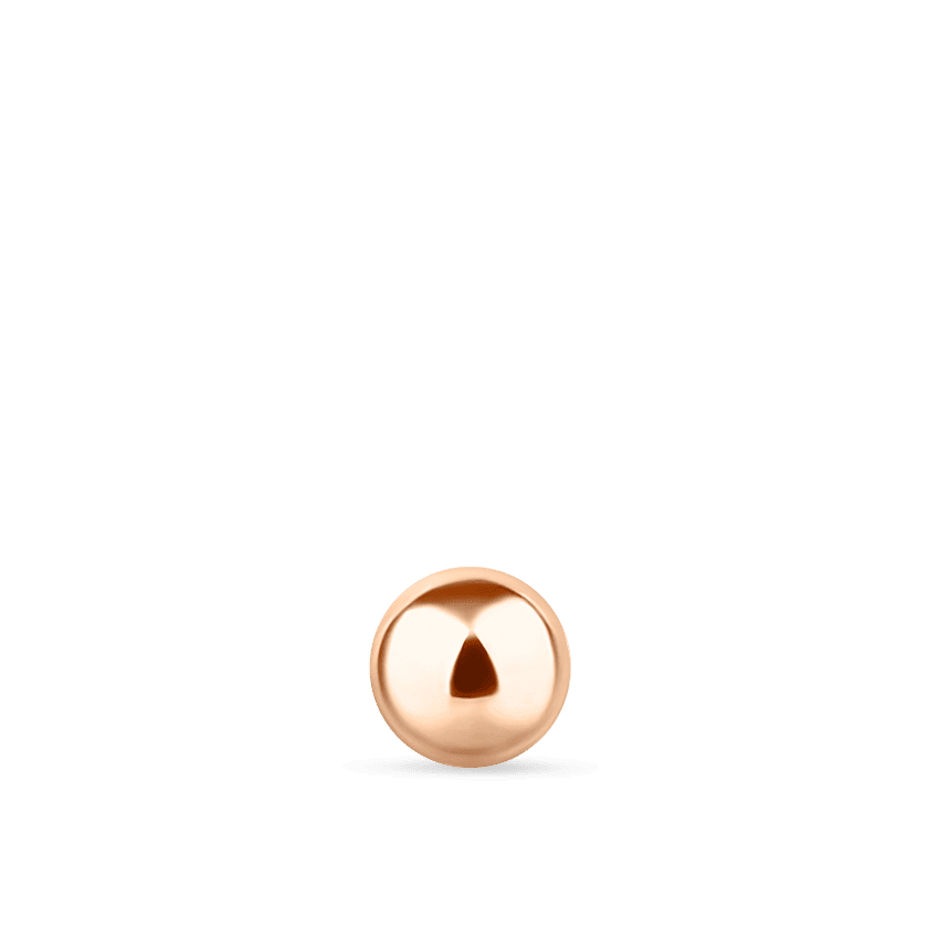 Ball Threaded Stud Earring Rose Gold 2.5mm