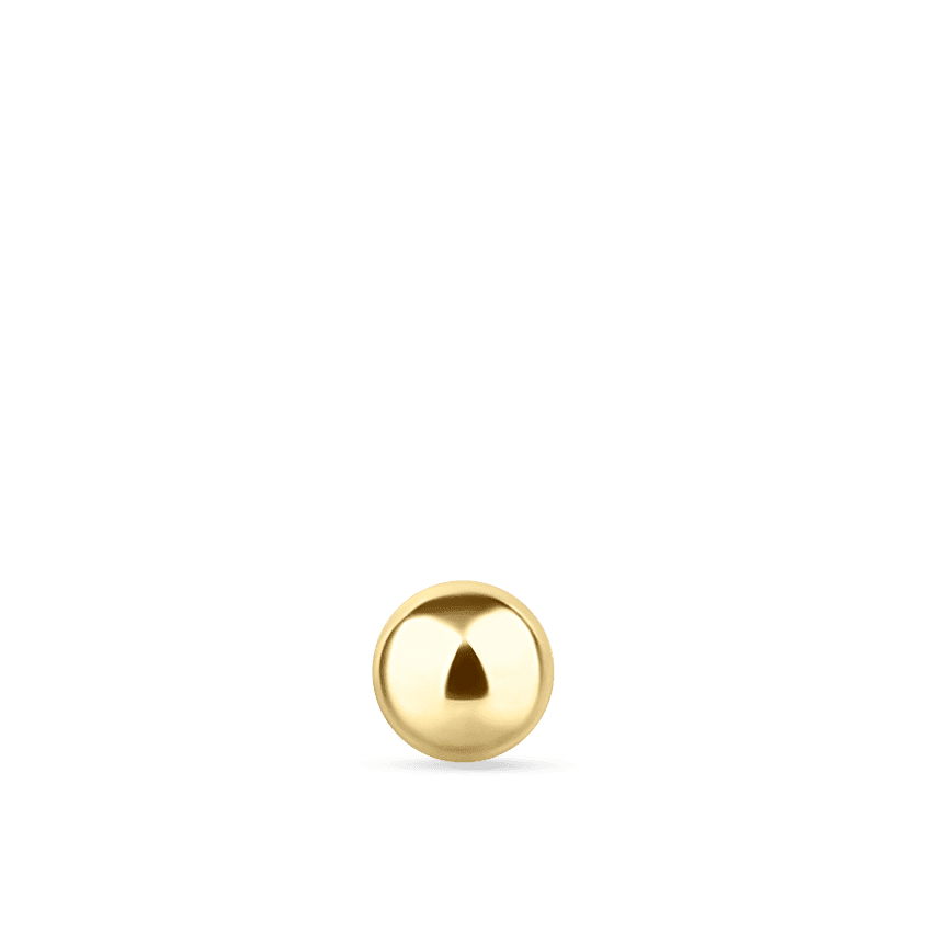 Ball Threaded Stud Earring Yellow Gold 2mm