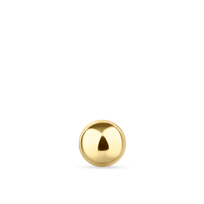 Ball Threaded Stud Earring Yellow Gold 3mm