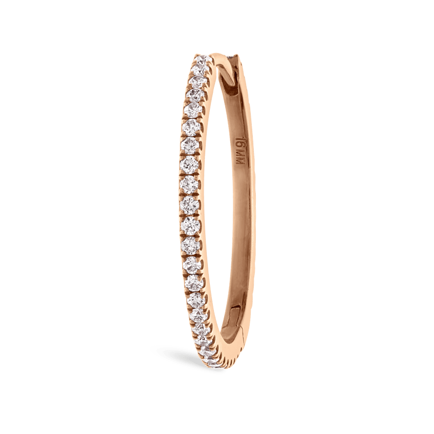Diamond Eternity Hoop Earring Rose Gold 15.5mm