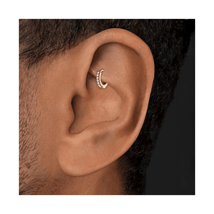 Diamond Eternity Hoop Earring Rose Gold 5mm