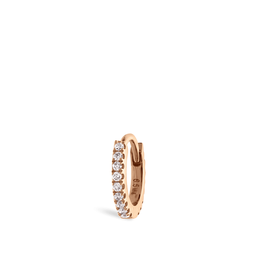 Diamond Eternity Hoop Earring Rose Gold 6.5mm