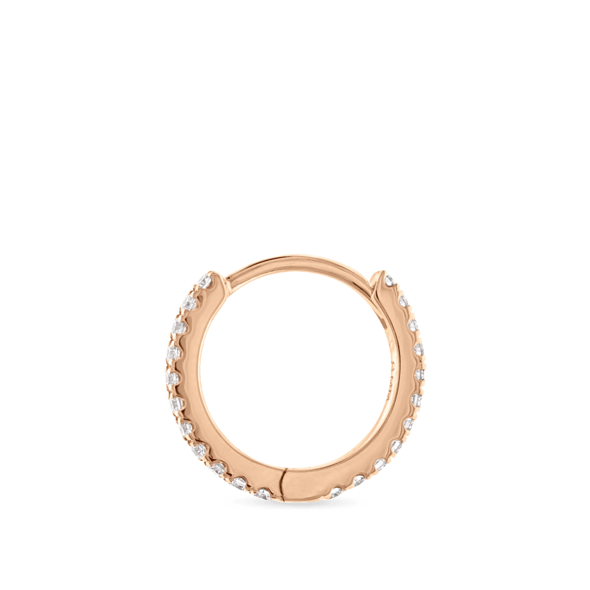 Diamond Eternity Hoop Earring Rose Gold 8mm