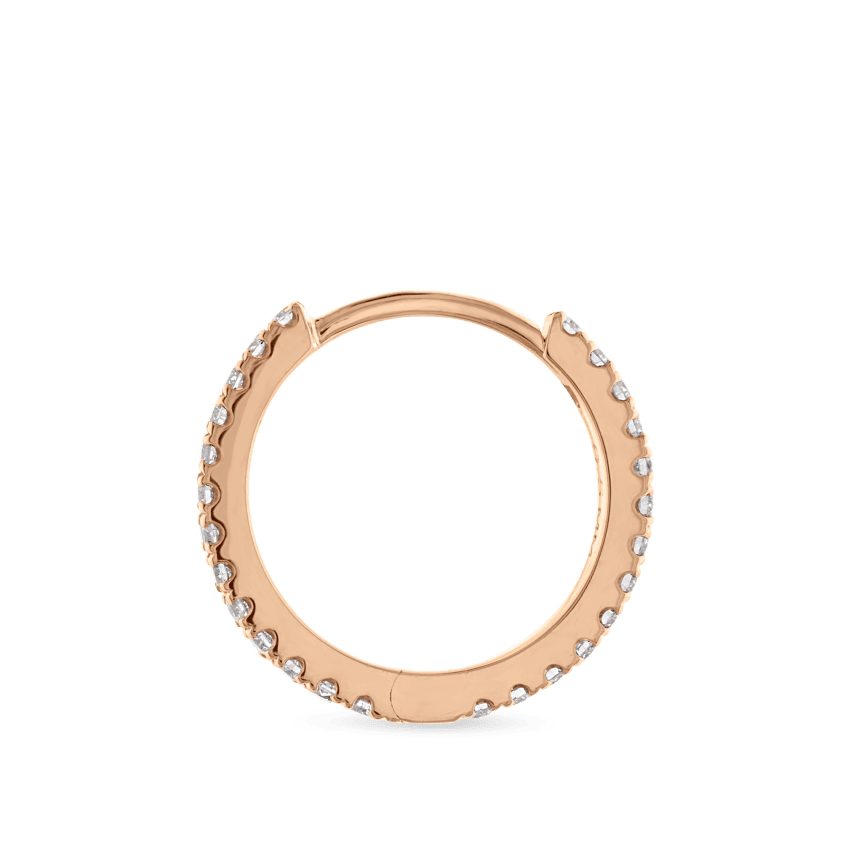 Diamond Eternity Hoop Earring Rose Gold 9.5mm
