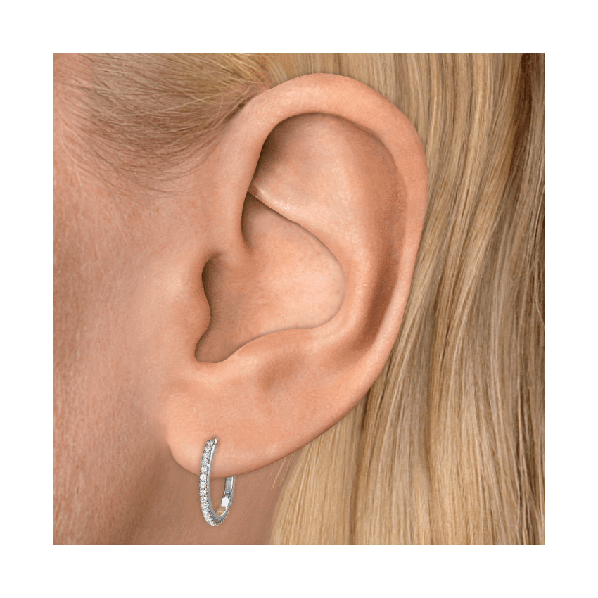 Diamond Eternity Hoop Earring White Gold 11mm