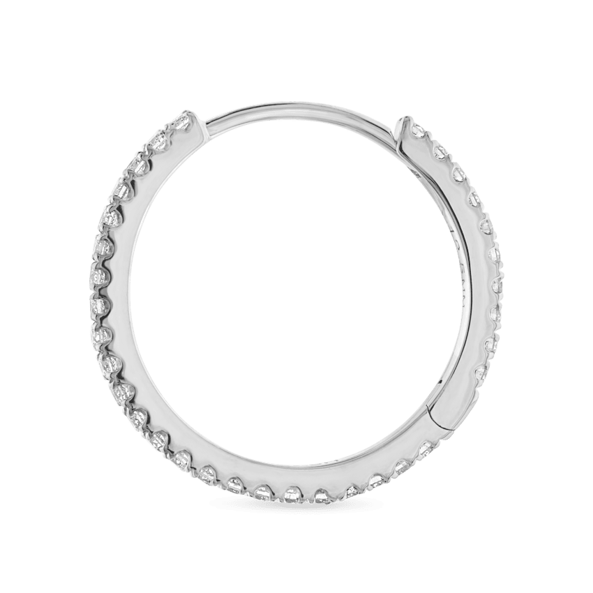 Diamond Eternity Hoop Earring White Gold 12.5mm