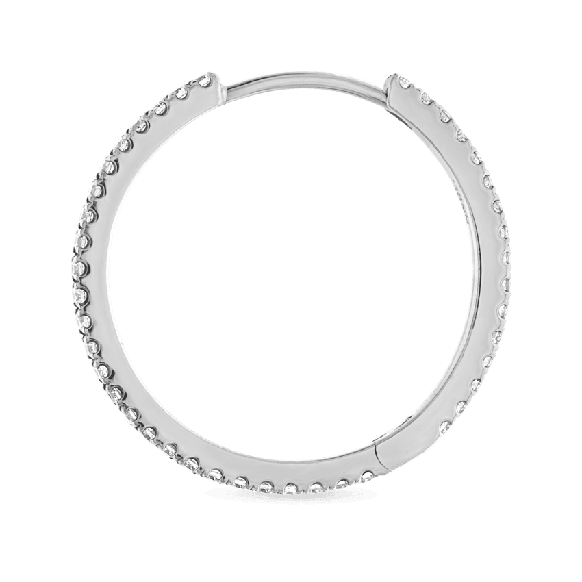 Diamond Eternity Hoop Earring White Gold 15.5mm