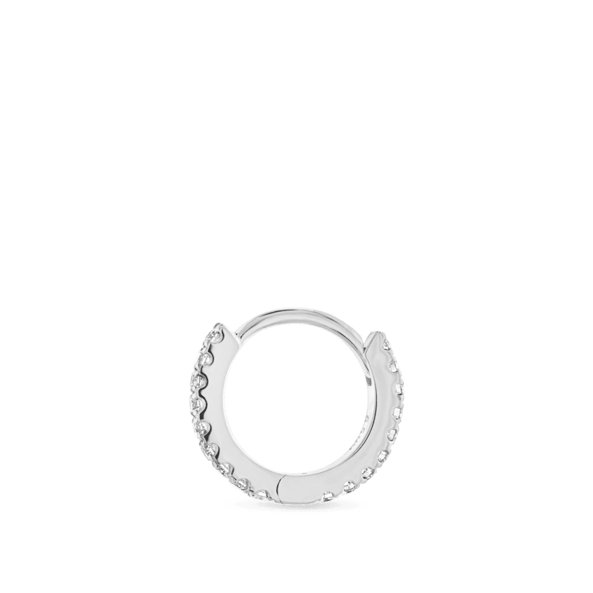 Diamond Eternity Hoop Earring White Gold 6.5mm