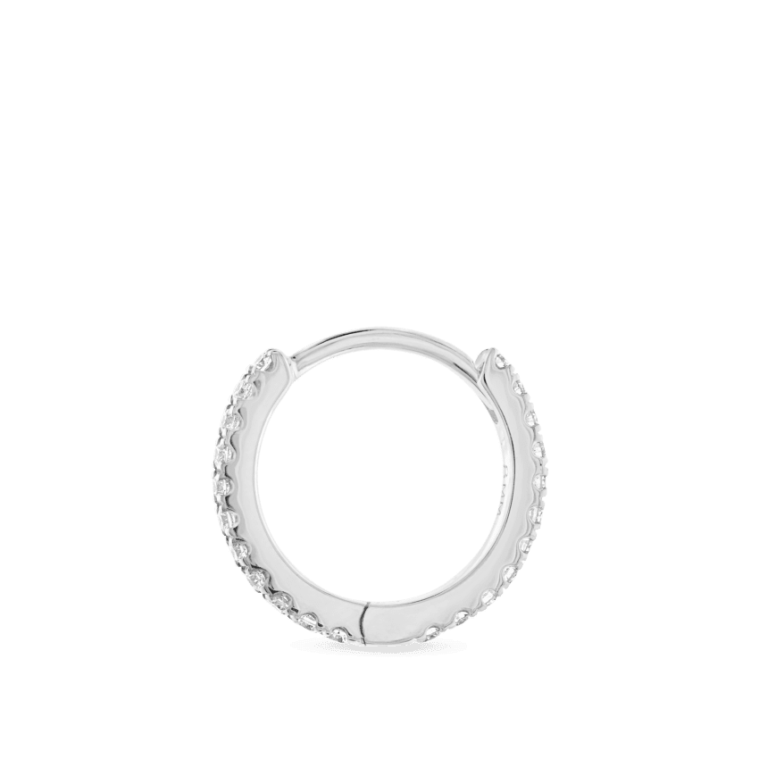 Diamond Eternity Hoop Earring White Gold 8mm