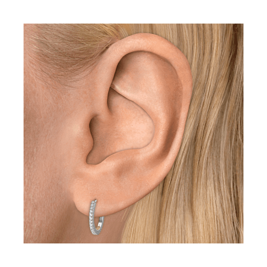 Diamond Eternity Hoop Earring White Gold 9.5mm