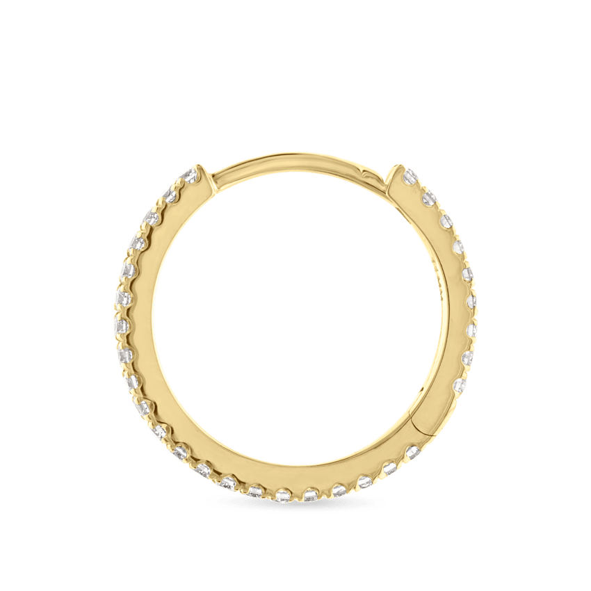 Diamond Eternity Hoop Earring Yellow Gold 11mm