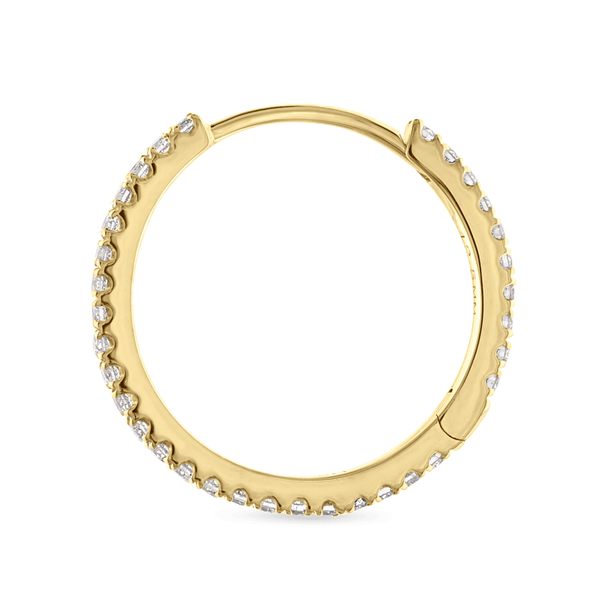 Diamond Eternity Hoop Earring Yellow Gold 12.5mm