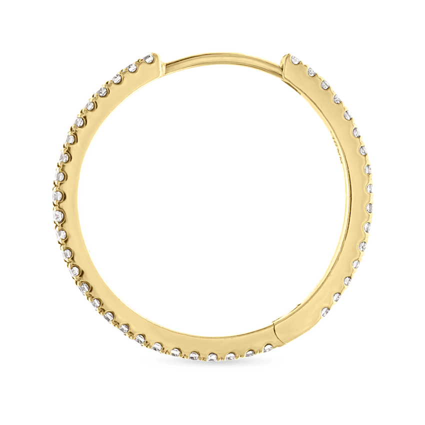 Diamond Eternity Hoop Earring Yellow Gold 15.5mm