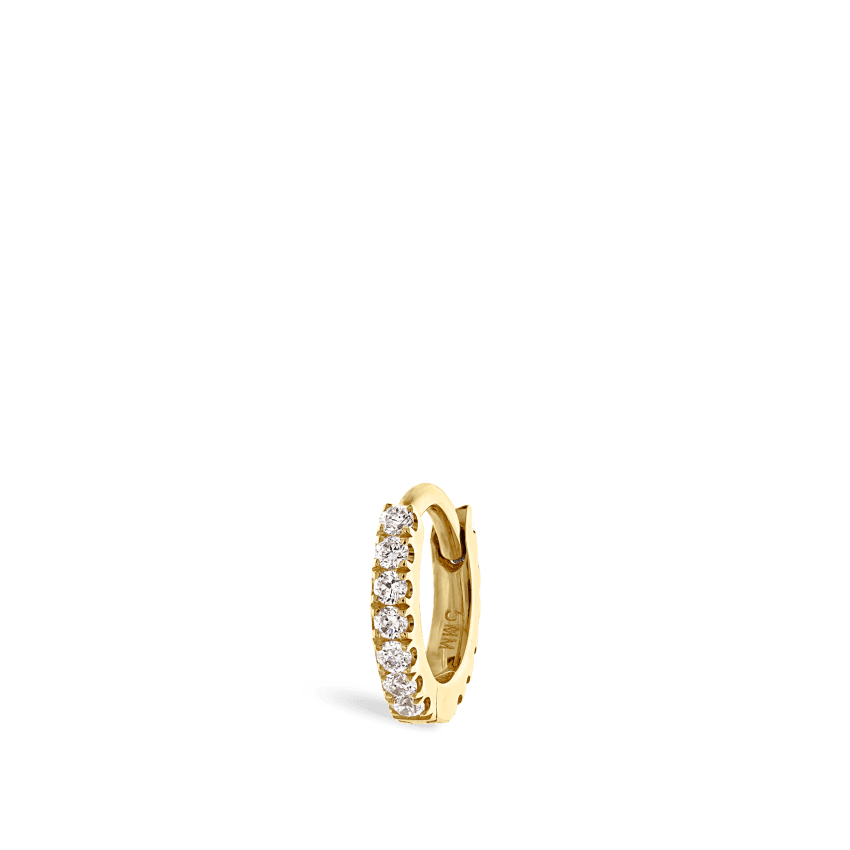 Diamond Eternity Hoop Earring Yellow Gold 5mm