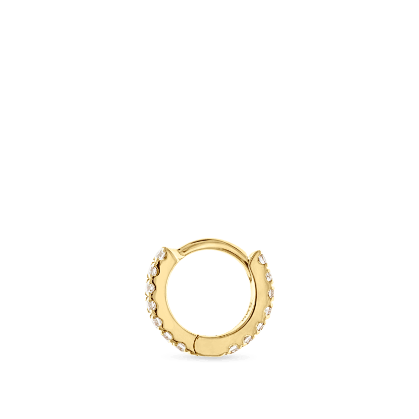 Diamond Eternity Hoop Earring Yellow Gold 5mm