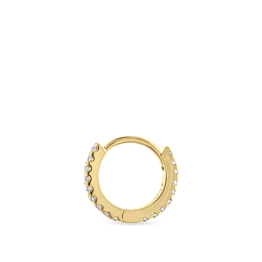 Diamond Eternity Hoop Earring Yellow Gold 6.5mm