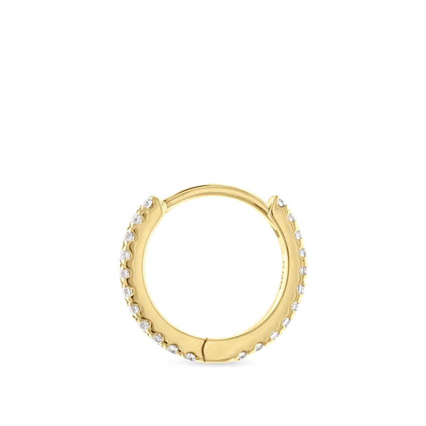 Diamond Eternity Hoop Earring Yellow Gold 8mm