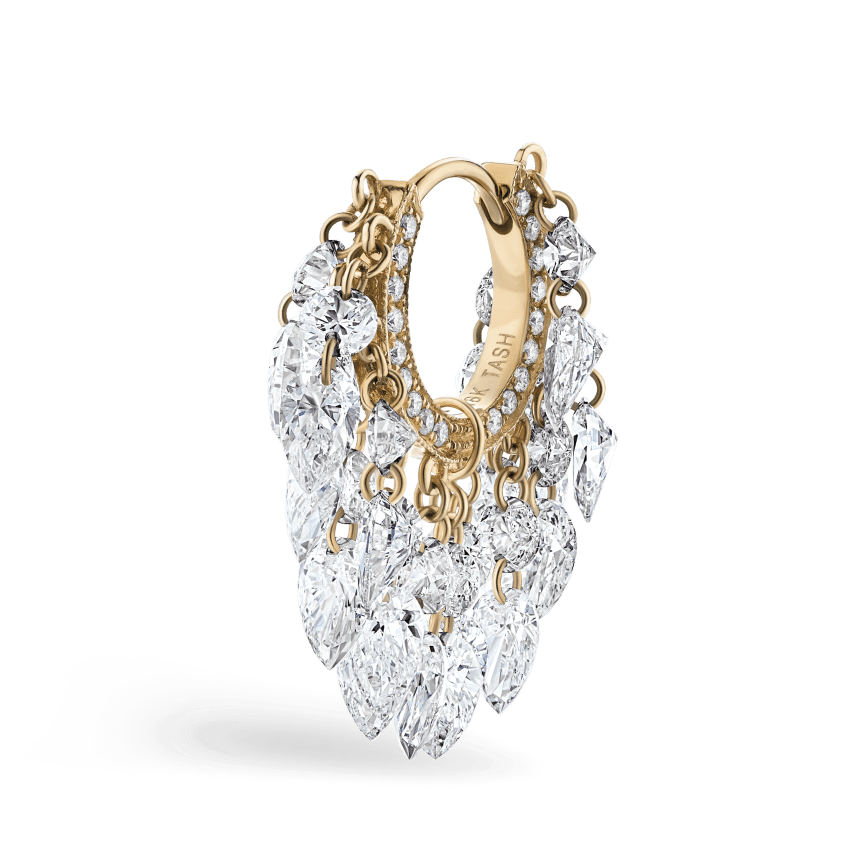 Floating diamond hoop earrings shop