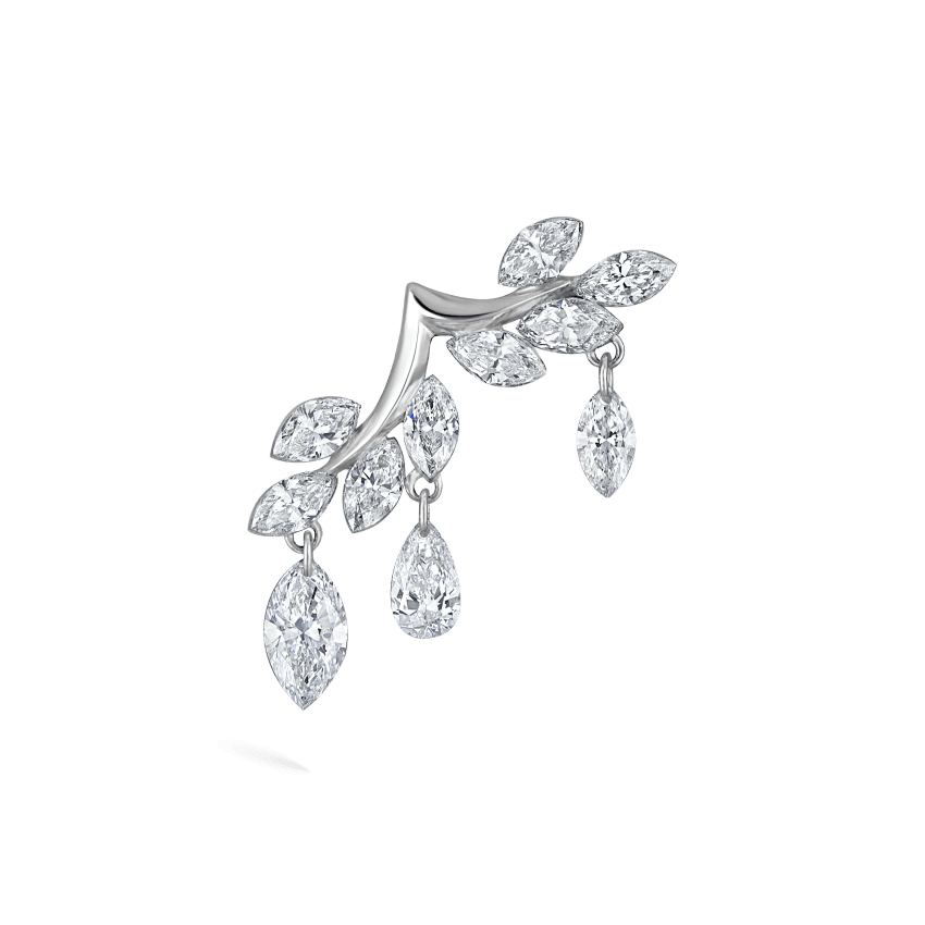 Diamond Vine Garland Threaded Stud Earring MARIA TASH