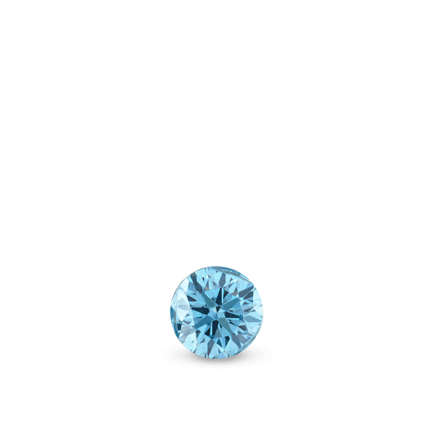 Invisible Set Light Blue Diamond Threaded Stud Earring White Gold 2.5mm