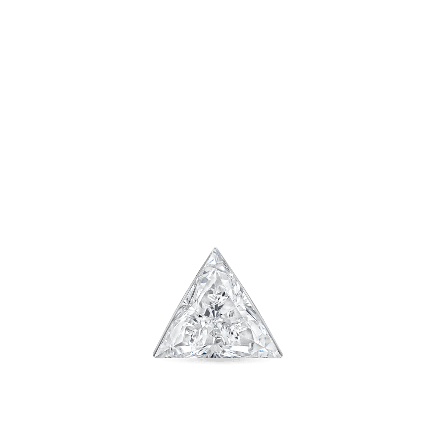 Invisible Set Triangle Diamond Threaded Stud Earring White Gold 4mm