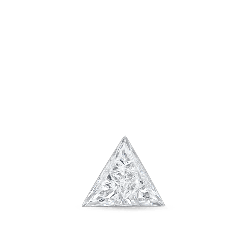 Invisible Set Triangle Diamond Threaded Stud Earring White Gold 5mm