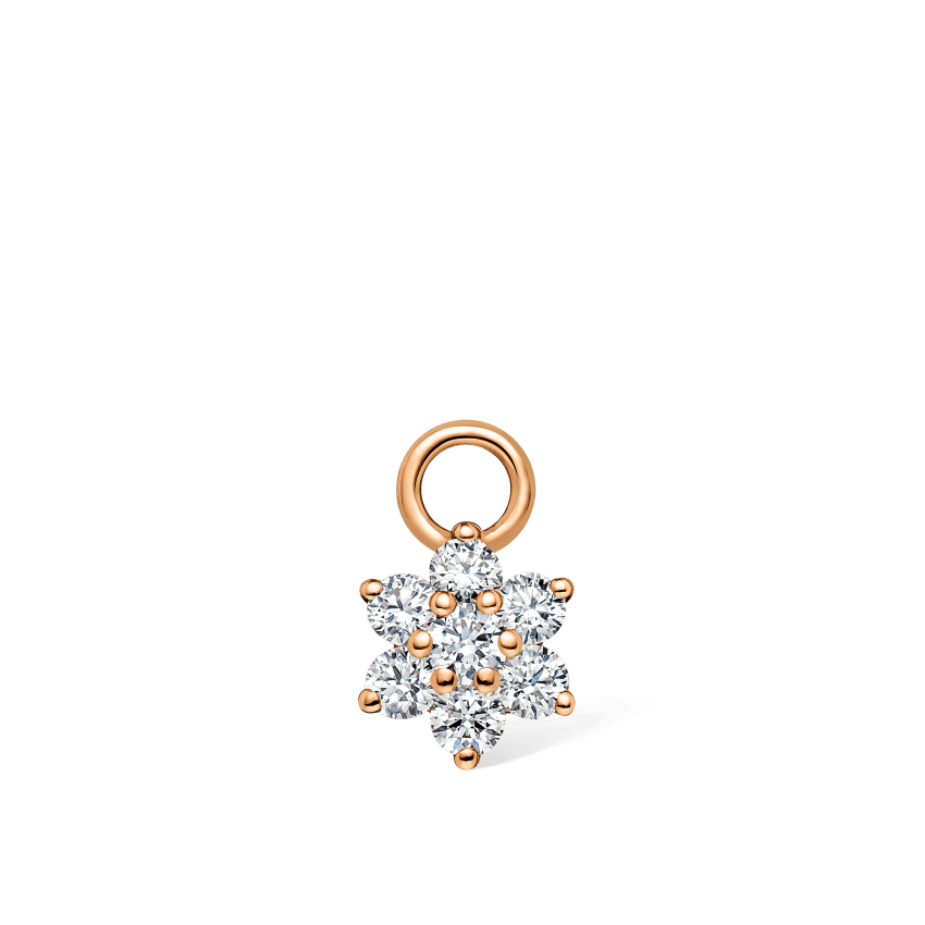 Diamond Flower Charm Rose Gold 5.5mm