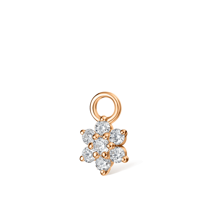 Diamond Flower Charm Rose Gold 5.5mm