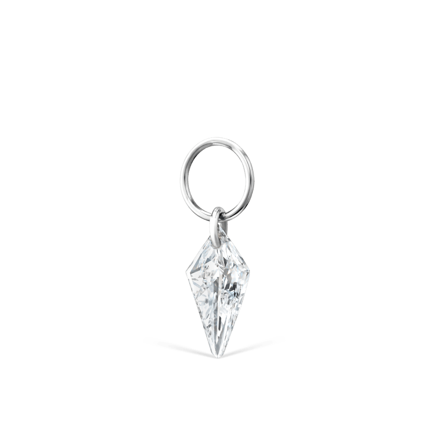 Silhouette Diamond Charm White Gold 6mm