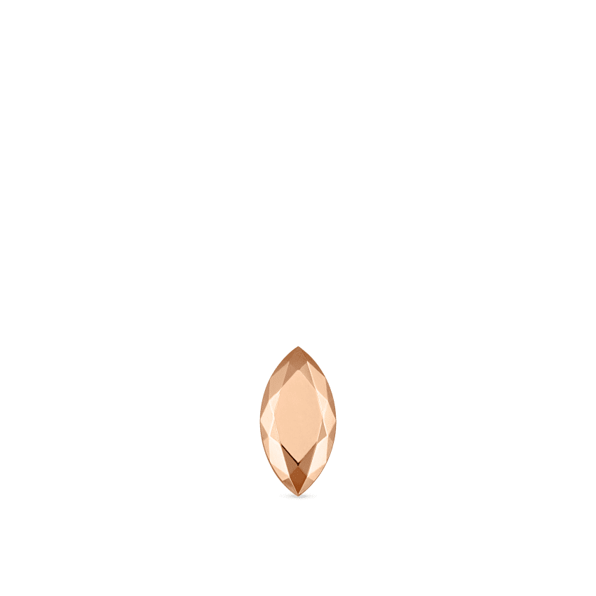 Faceted Gold Marquise Threaded Stud Earring Rose Gold 5.5mm