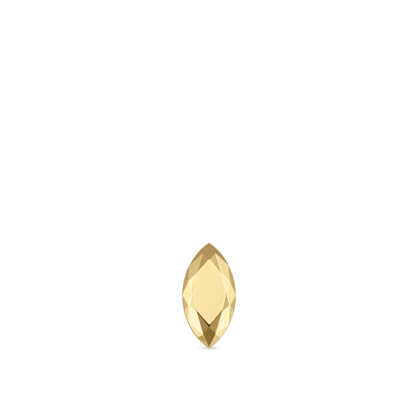 Faceted Gold Marquise Threaded Stud Earring Yellow Gold 5.5mm