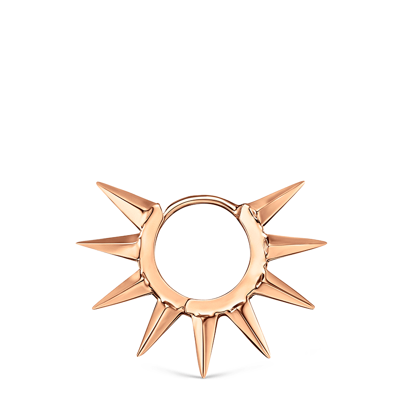 Metal Mohawk Hoop Earring Rose Gold 6.5mm