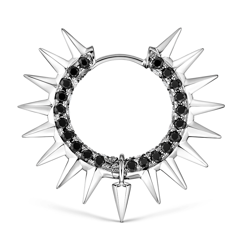 国内発| MARIA TASH Mohawk Black&White Pave Diamond Hoop Metal Mohawk with Black and White Diamond Pavé Hoop Earring