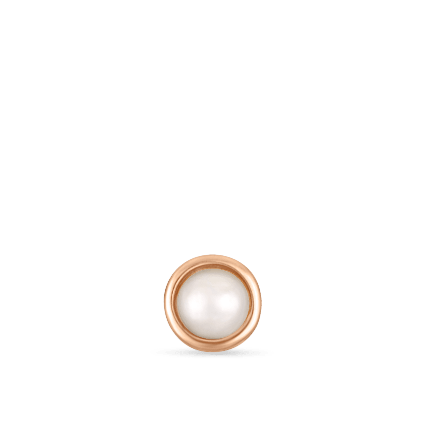 Natural Pearl Threaded Stud Earring Rose Gold 2mm