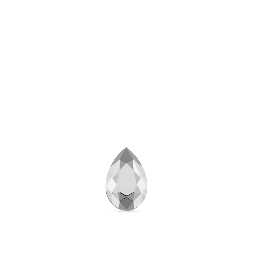 Faceted Gold Pear Threaded Stud Earring White Gold 5.5mm