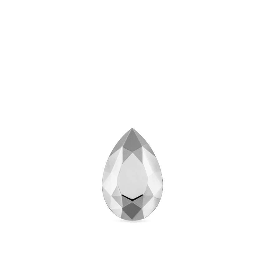 Faceted Gold Pear Threaded Stud Earring White Gold 7.5mm