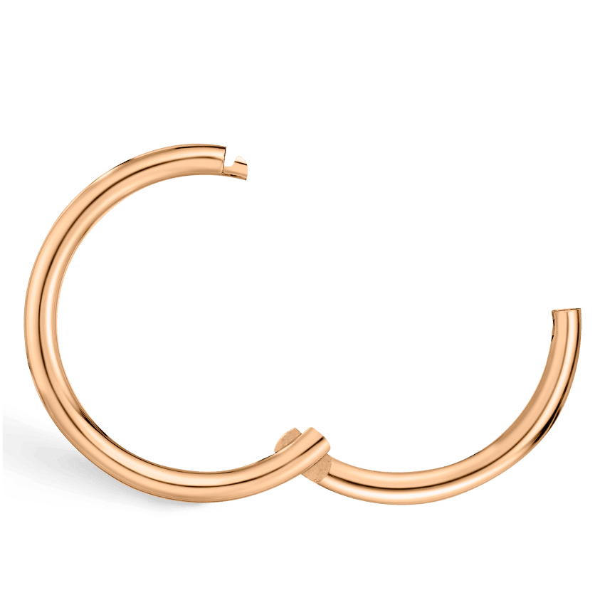 Plain Gold Hoop Earring Rose Gold 11mm 16 Gauge = 1.3mm