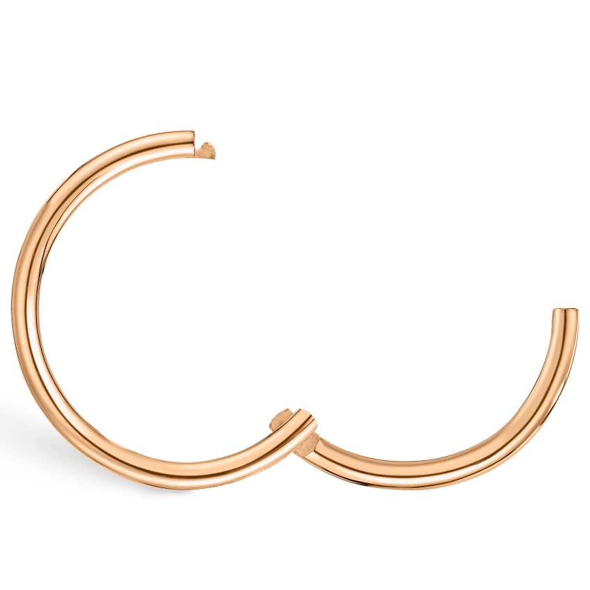Plain Gold Hoop Earring Rose Gold 12.5mm 16 Gauge = 1.3mm