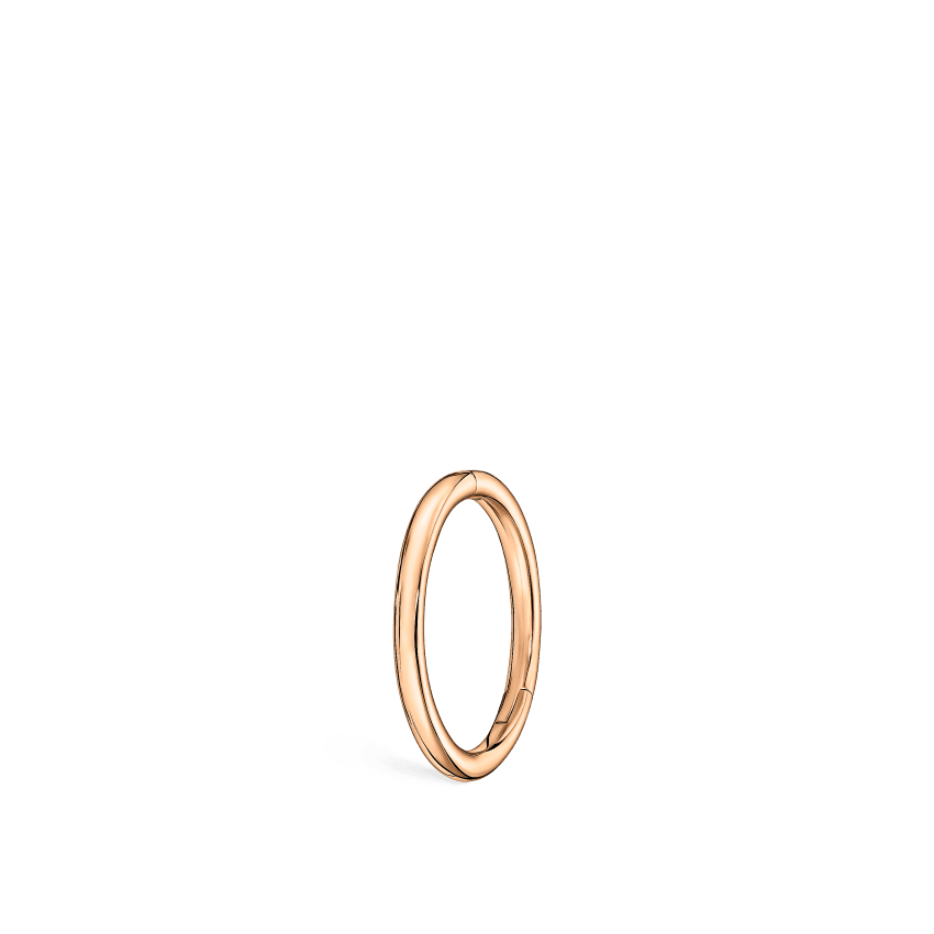 Plain Gold Hoop Earring Rose Gold 6.5mm 18 Gauge = 1.02mm