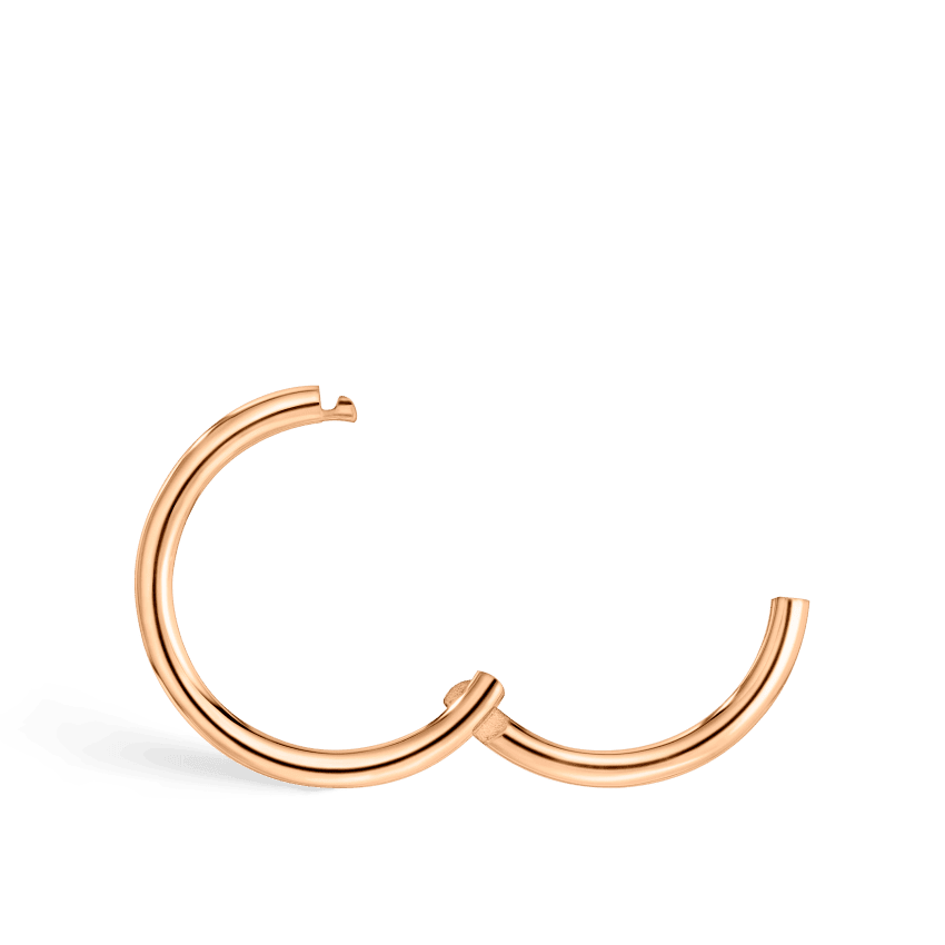 Plain Gold Hoop Earring Rose Gold 8mm 18 Gauge = 1.02mm