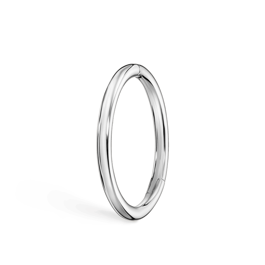 Plain Gold Hoop Earring White Gold 11mm 16 Gauge = 1.3mm