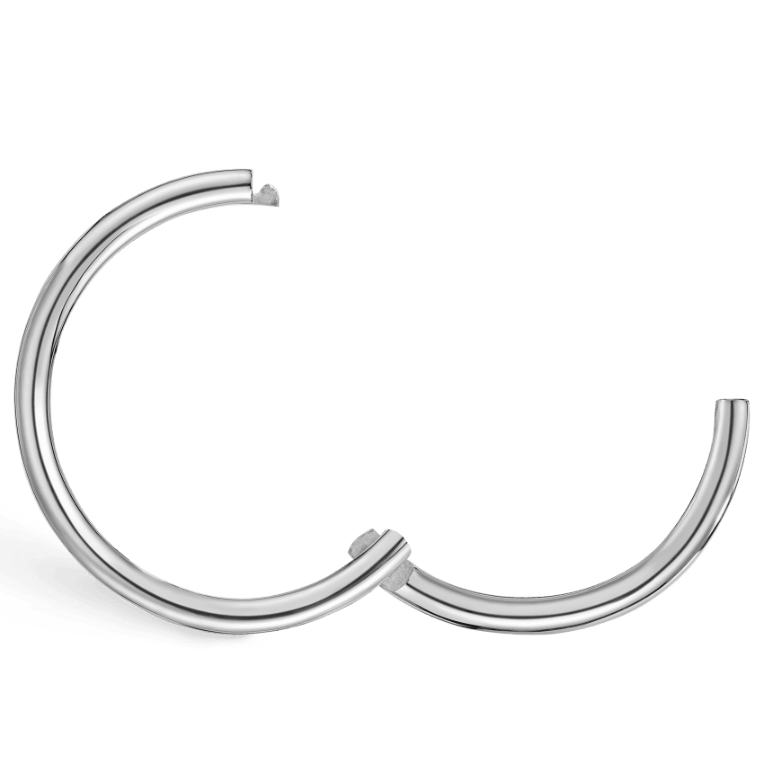 Plain Gold Hoop Earring White Gold 12.5mm 16 Gauge = 1.3mm