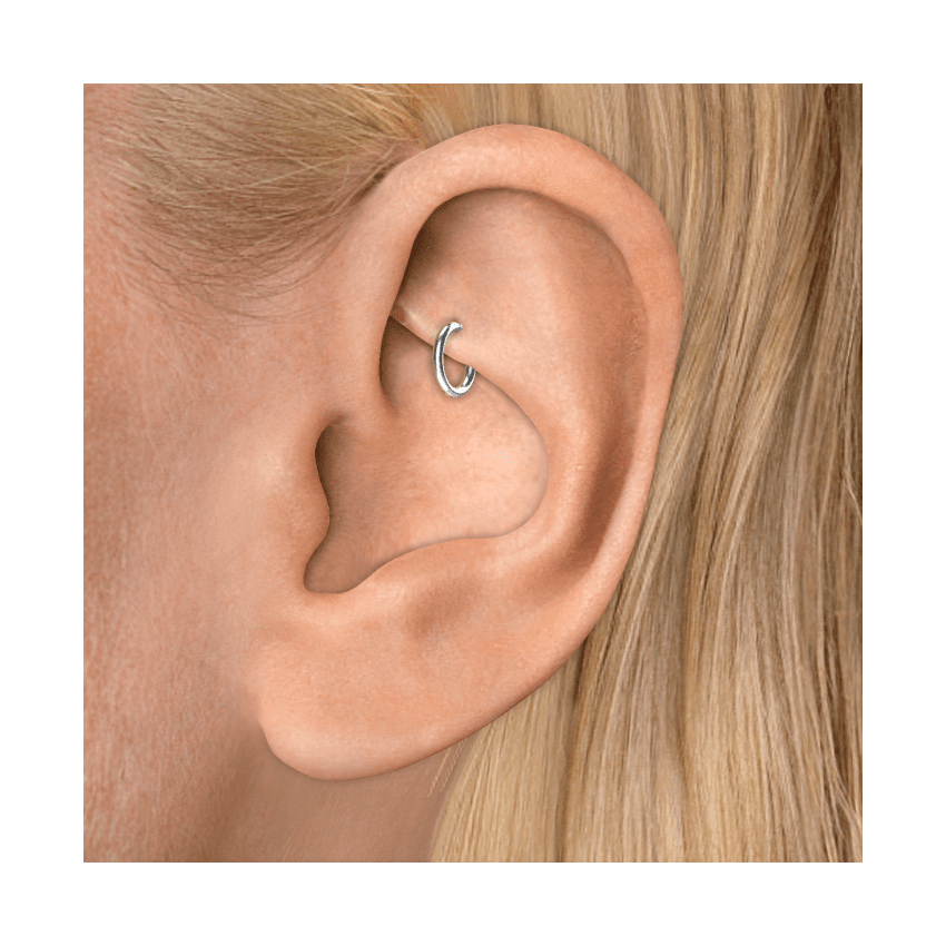 Plain Gold Hoop Earring White Gold 8mm 18 Gauge = 1.02mm