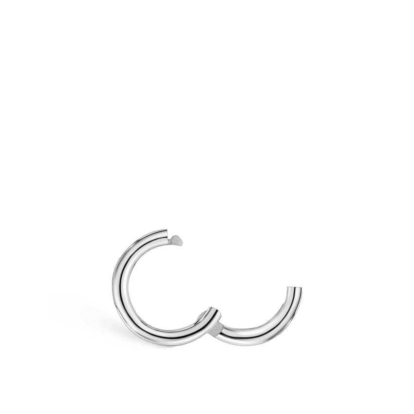 Plain Gold Hoop Earring White Gold 5mm 18 Gauge = 1.02mm