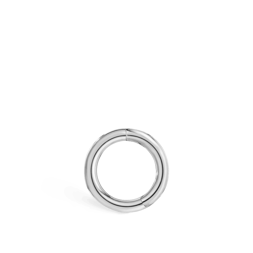 Plain Gold Hoop Earring White Gold 6.5mm 14 Gauge = 1.6mm