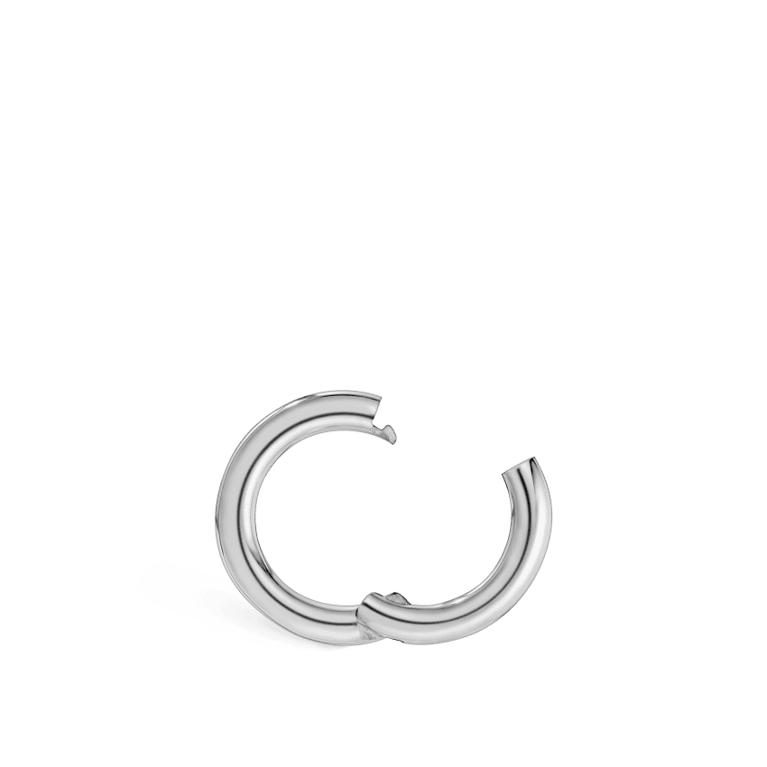 Plain Gold Hoop Earring White Gold 6.5mm 14 Gauge = 1.6mm
