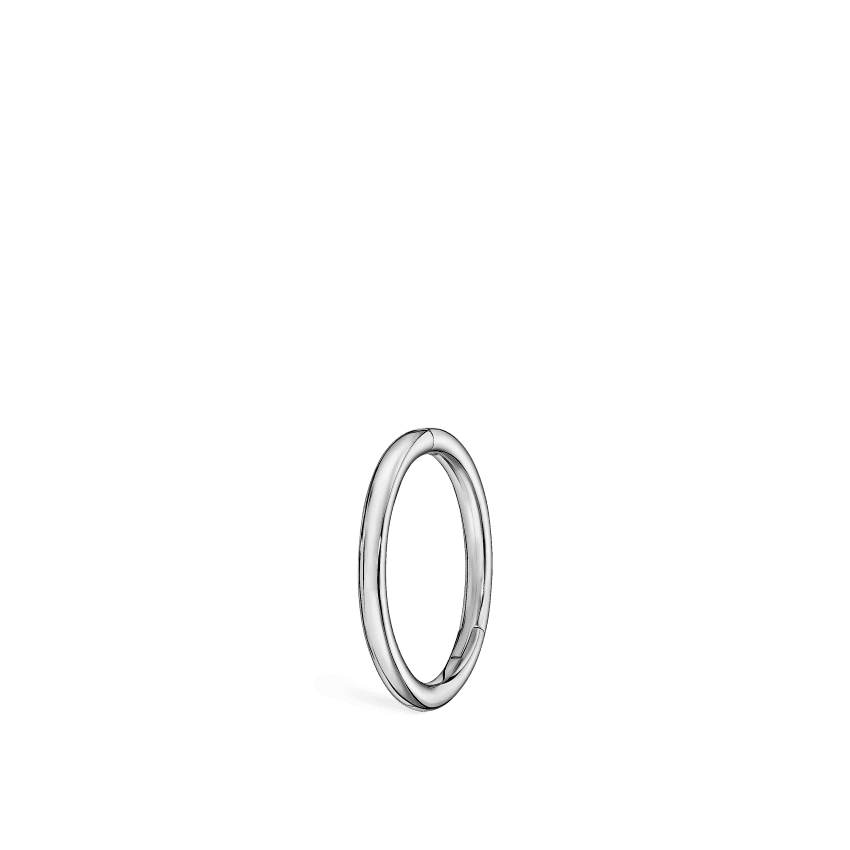 Plain Gold Hoop Earring White Gold 6.5mm 18 Gauge = 1.02mm