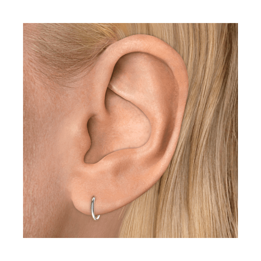 Plain Gold Hoop Earring White Gold 6.5mm 18 Gauge = 1.02mm